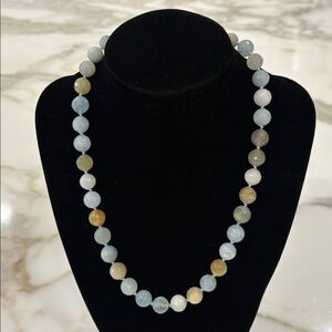 Sundance Catalog 10mm faceted aquamarine hand knotted necklace—GORGEOUS!! New!